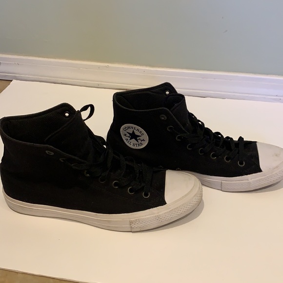 SOLD - Converse High Top Chuck Taylor II with Lunarlon Classic Black & White - Picture 2 of 8